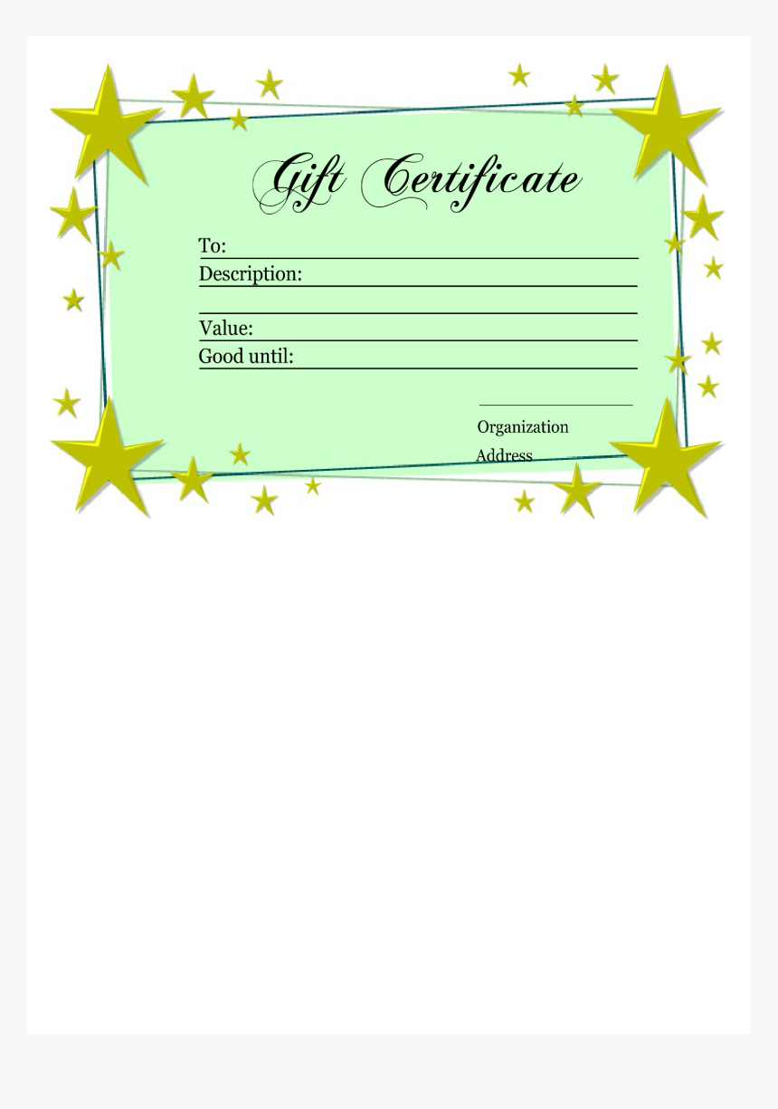 Homemade Gift Certificate Template Main Image – Printable Inside Homemade Gift Certificate Template