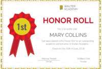 Honor Roll Certificate Template within Honor Roll Certificate Template