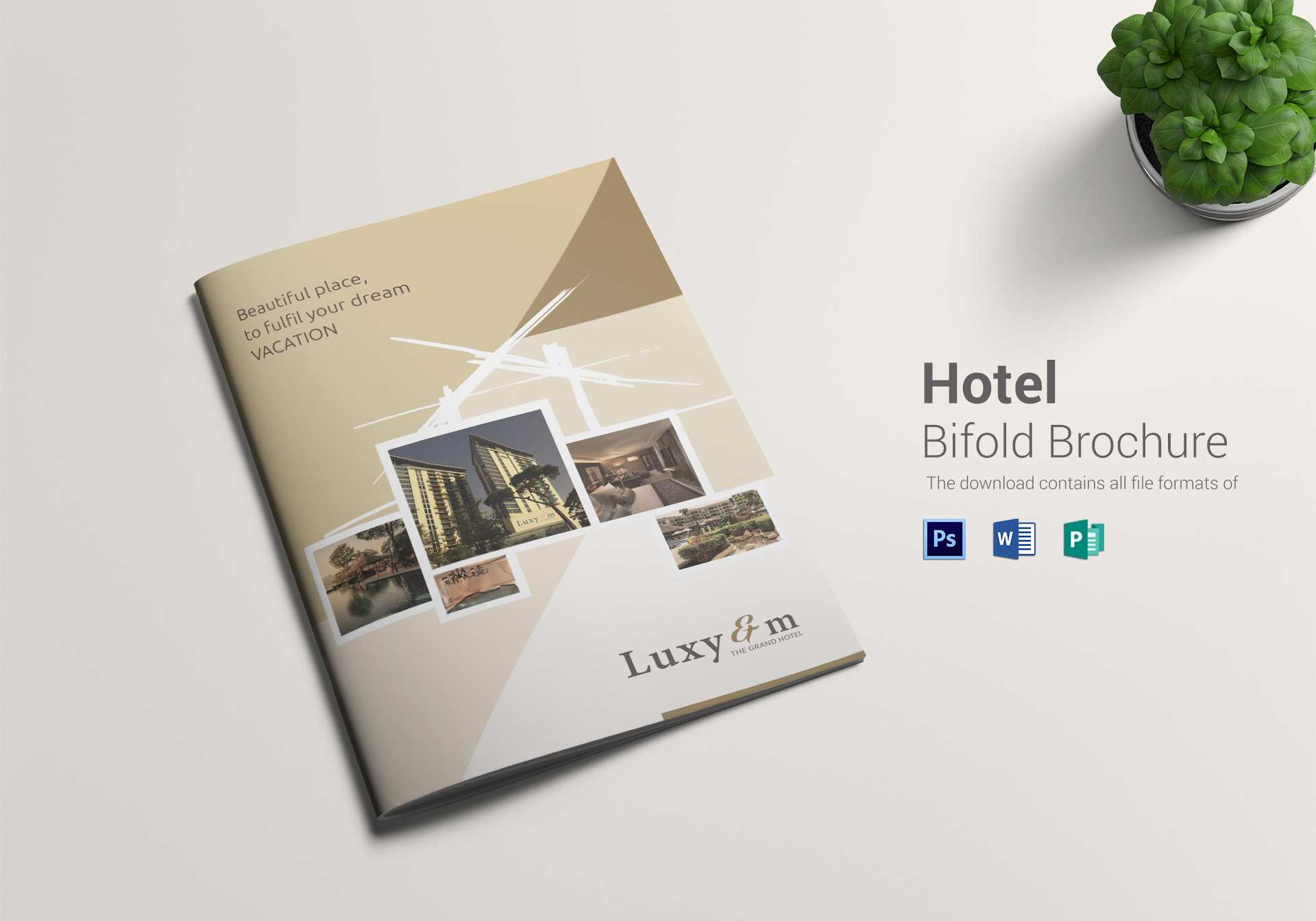Hotel Bi Fold Brochure Template With Hotel Brochure Design Templates