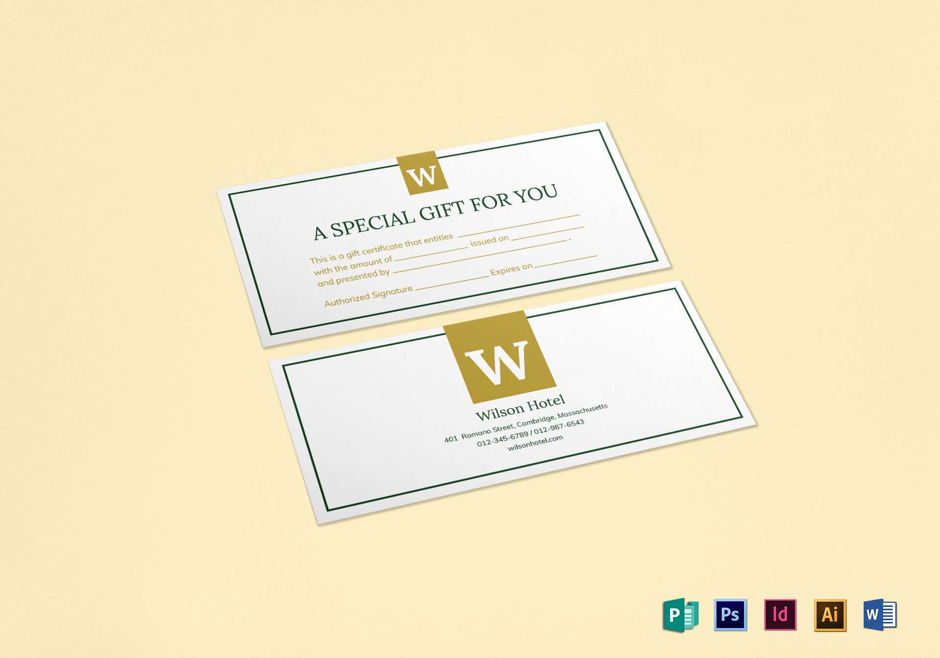 Hotel Gift Certificate Template Regarding Publisher Gift Certificate Template