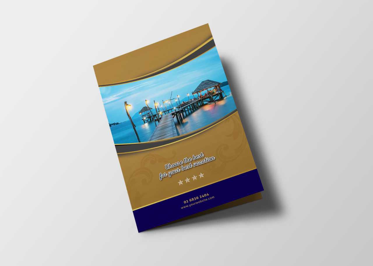 Hotel Resort Bi Fold Brochure Design Template – 99Effects Inside Hotel Brochure Design Templates