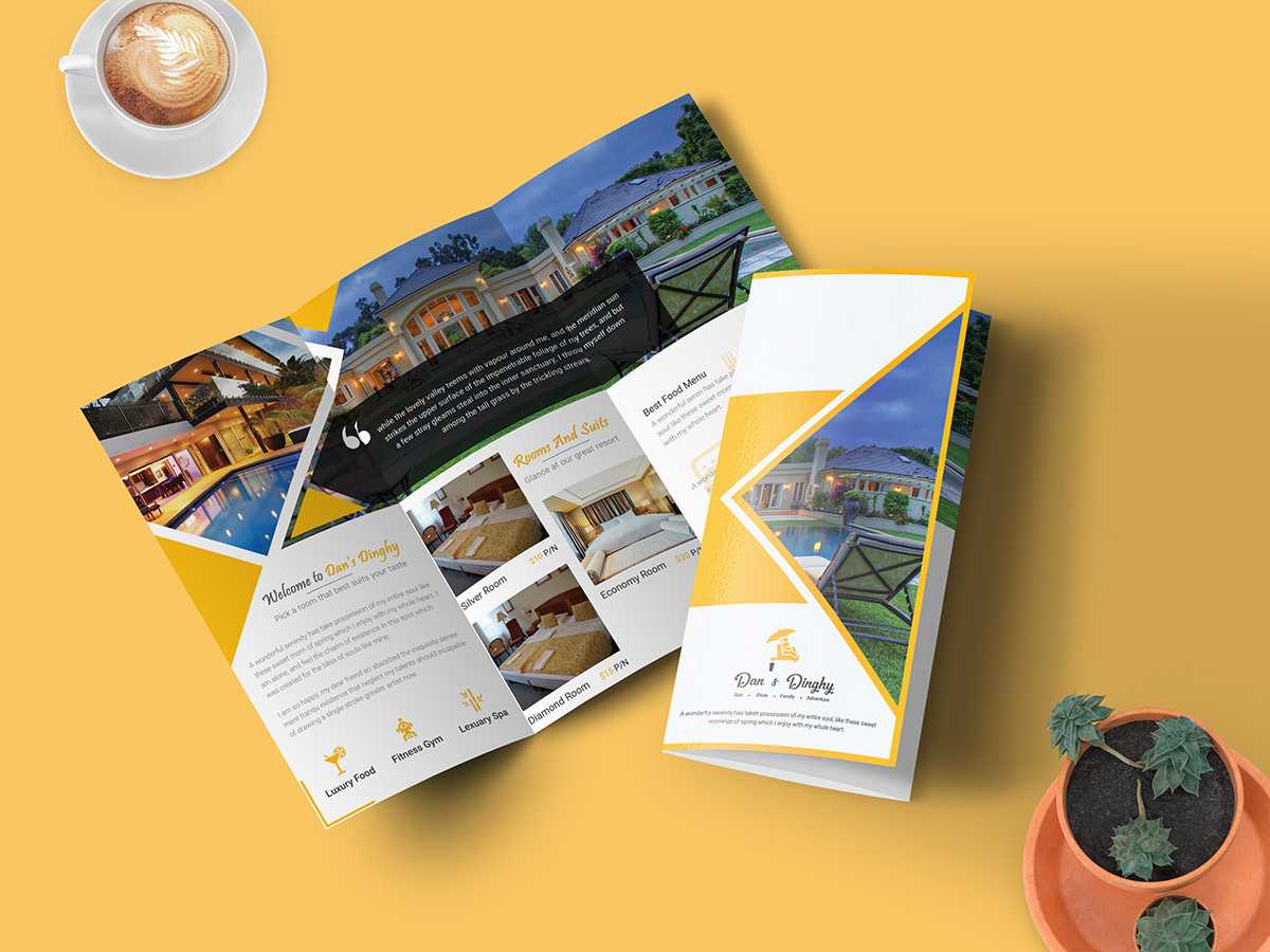 Hotel & Resort – Bifold Brochure Template | Searchmuzli Within Hotel Brochure Design Templates
