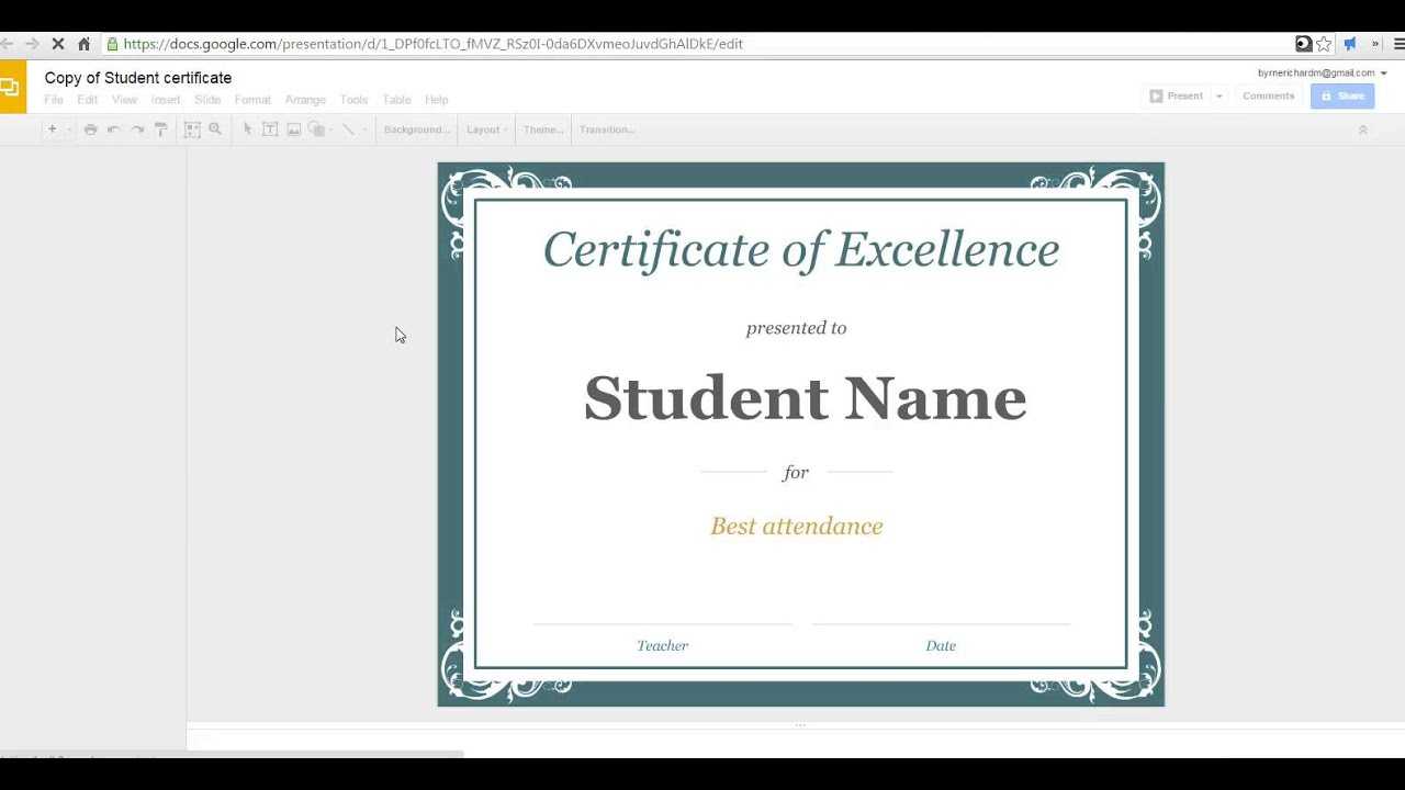 How To Create A Certificate In Google Slides With Certificate Of Participation Template Ppt