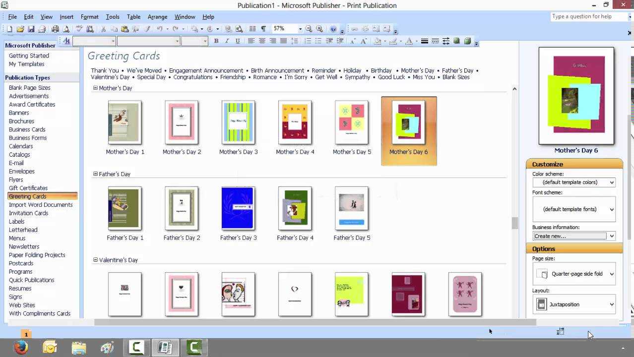 How To Create A Greeting Card With Microsoft Publisher In Half Fold Greeting Card Template Word