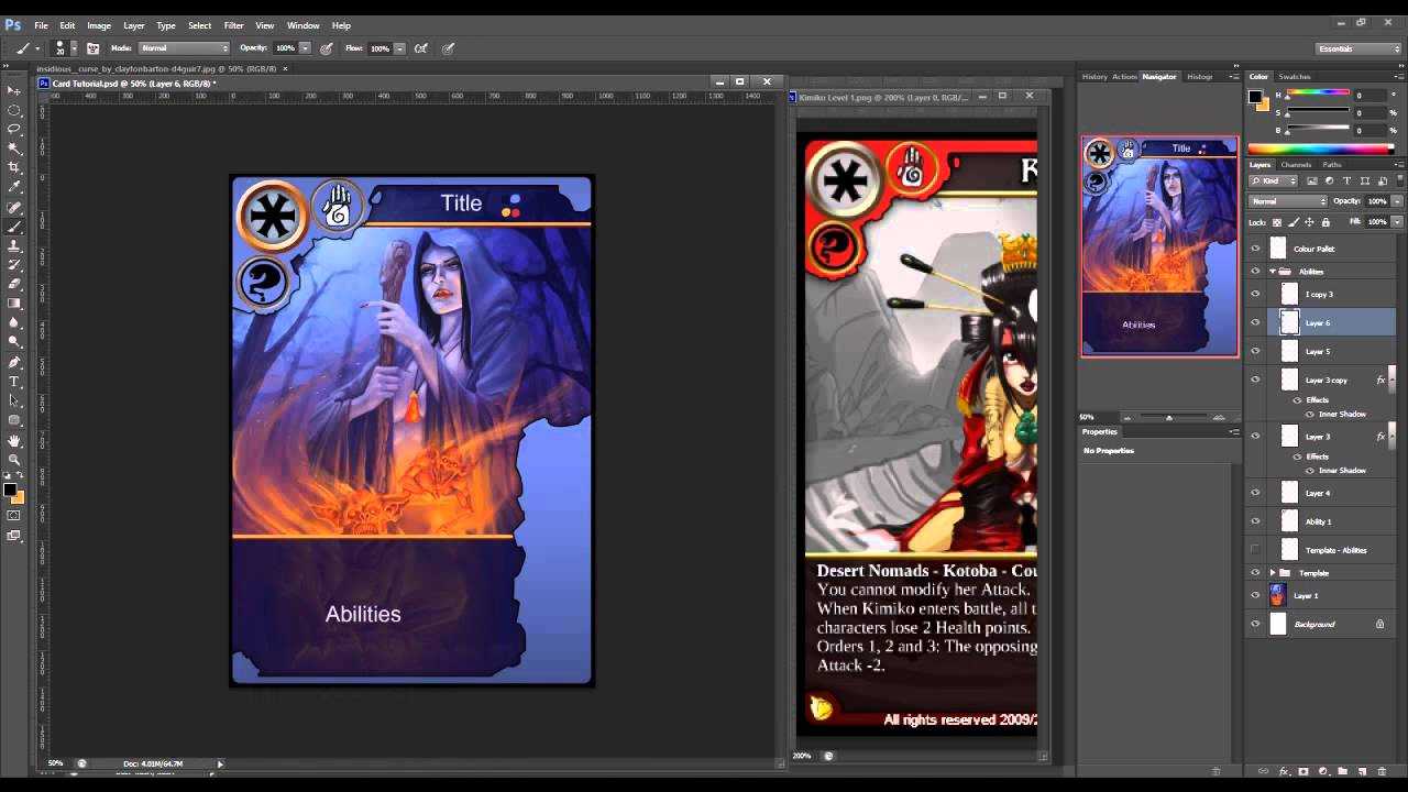 How To Create Trading Cards In Photoshop Within Card Game Template Maker