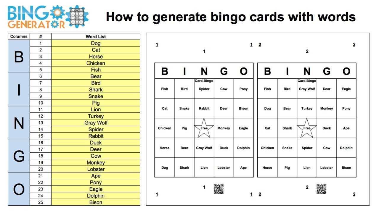 How To Generate Bingo Cards With A List Of Words For Bingo Card Template Word