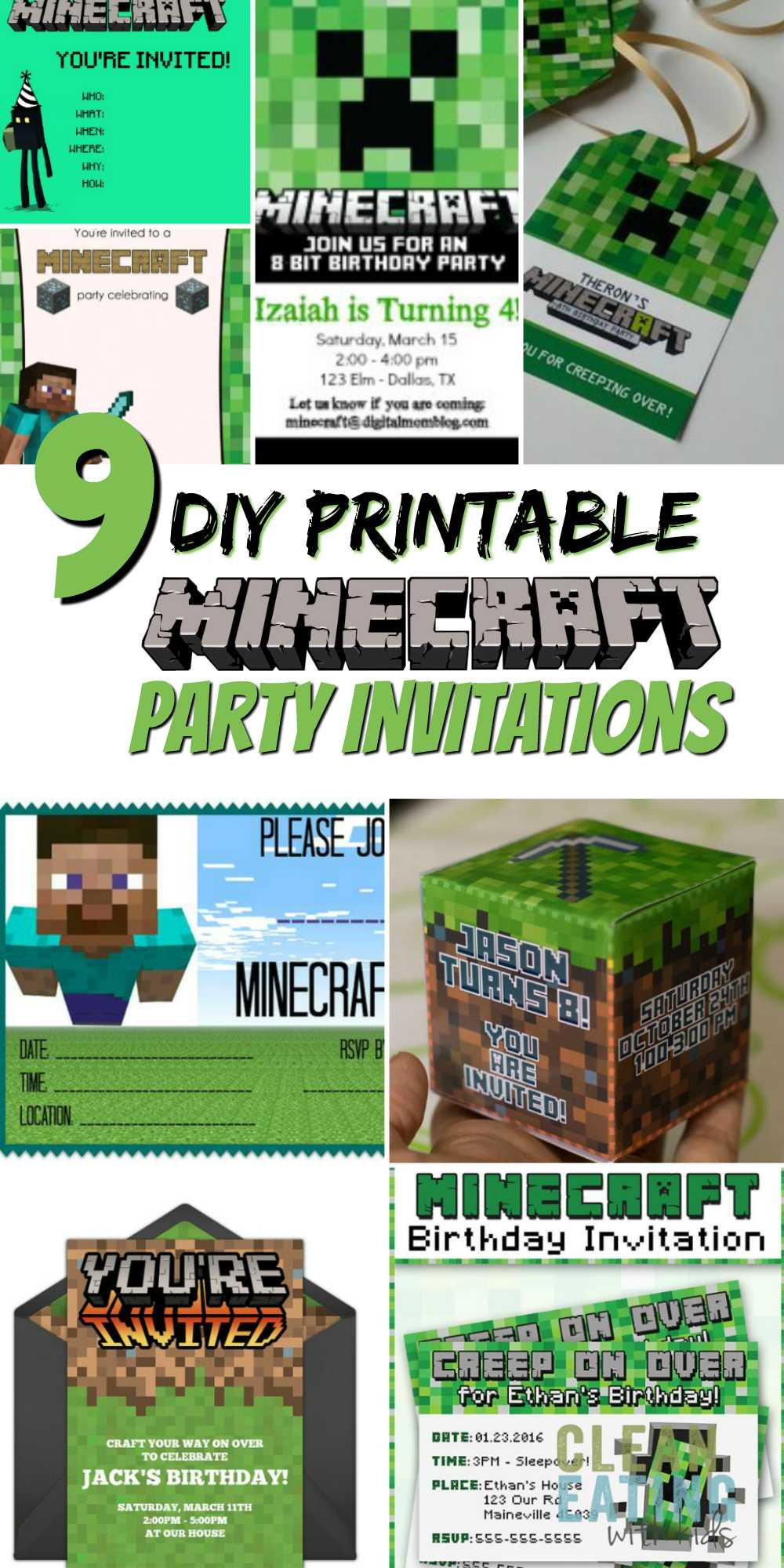 How To Host A (Cheap!) Minecraft Birthday Party (With Inside Minecraft Birthday Card Template