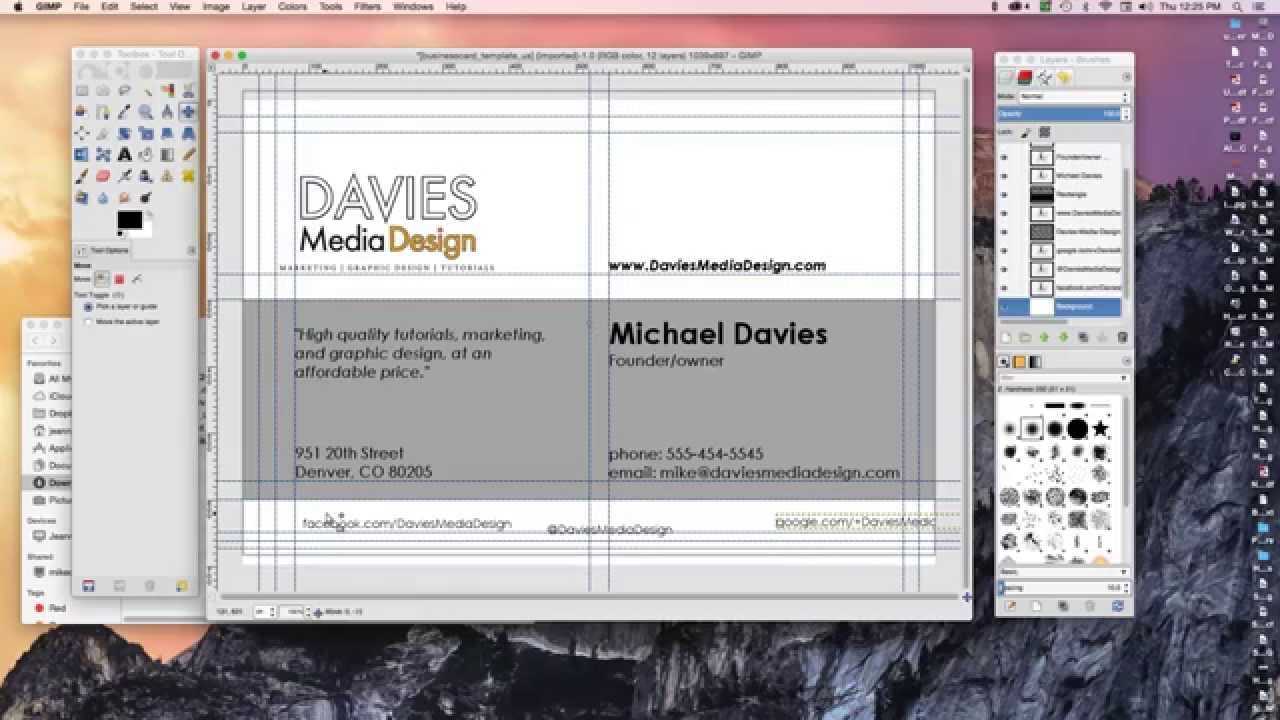 How To Make A Business Card In Gimp 2.8 Regarding Gimp Business Card Template