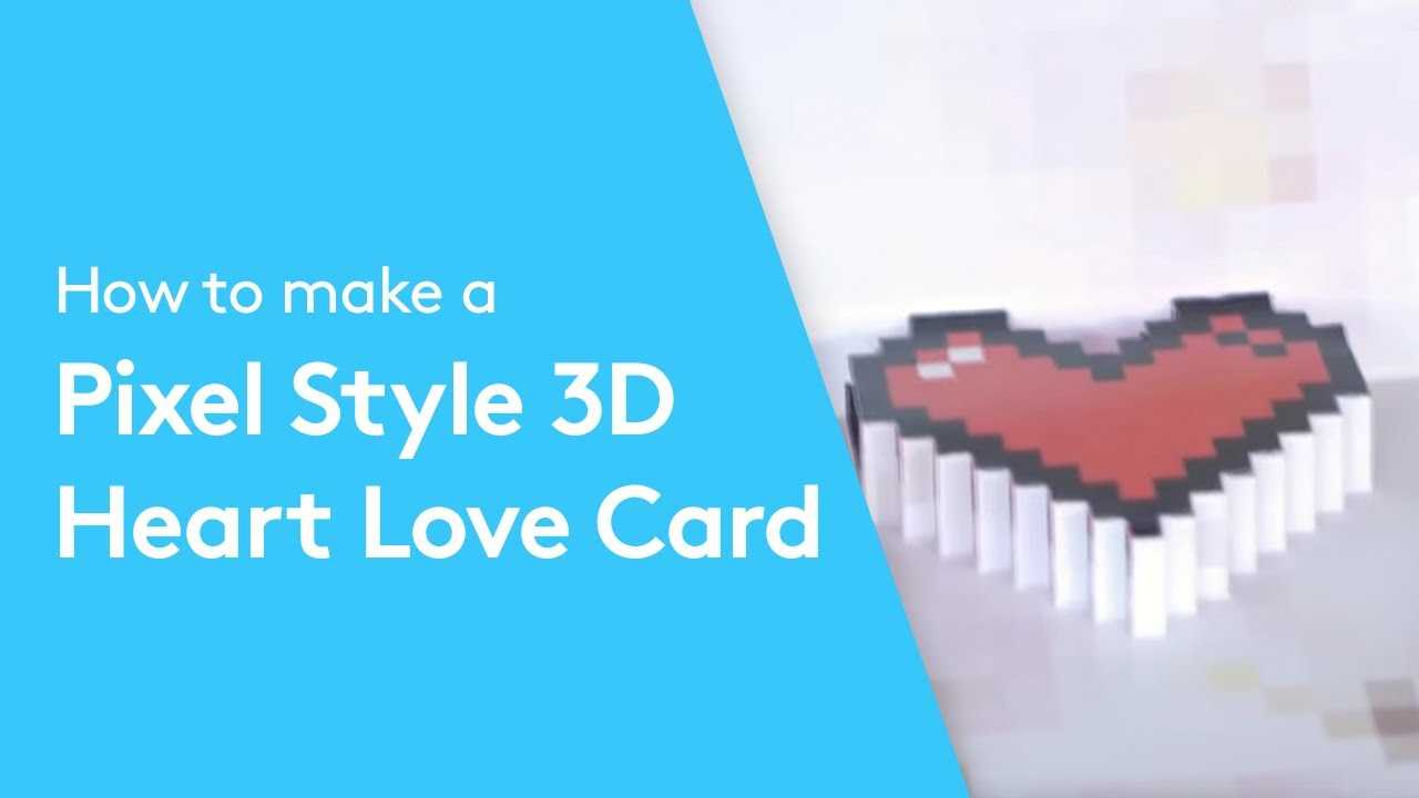 How To Make A Pixel Style Heart 3D Love Card | Valentine's Day Ideas |  Paper Crafts Tutorial Inside Pixel Heart Pop Up Card Template