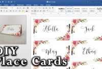 How To Make Diy Place Cards With Mail Merge In Ms Word And Adobe Illustrator with Microsoft Word Place Card Template