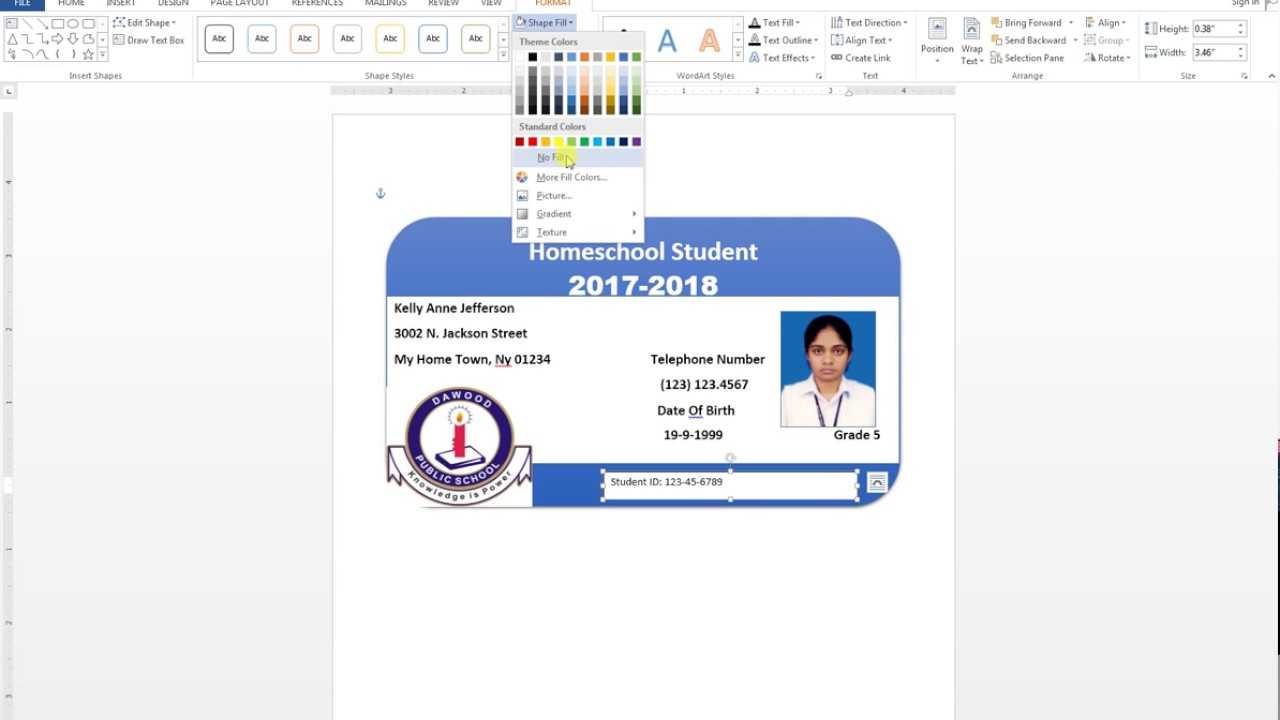 How To Make Id Card Design In Ms Word Urdu Tutorial Throughout Employee Card Template Word