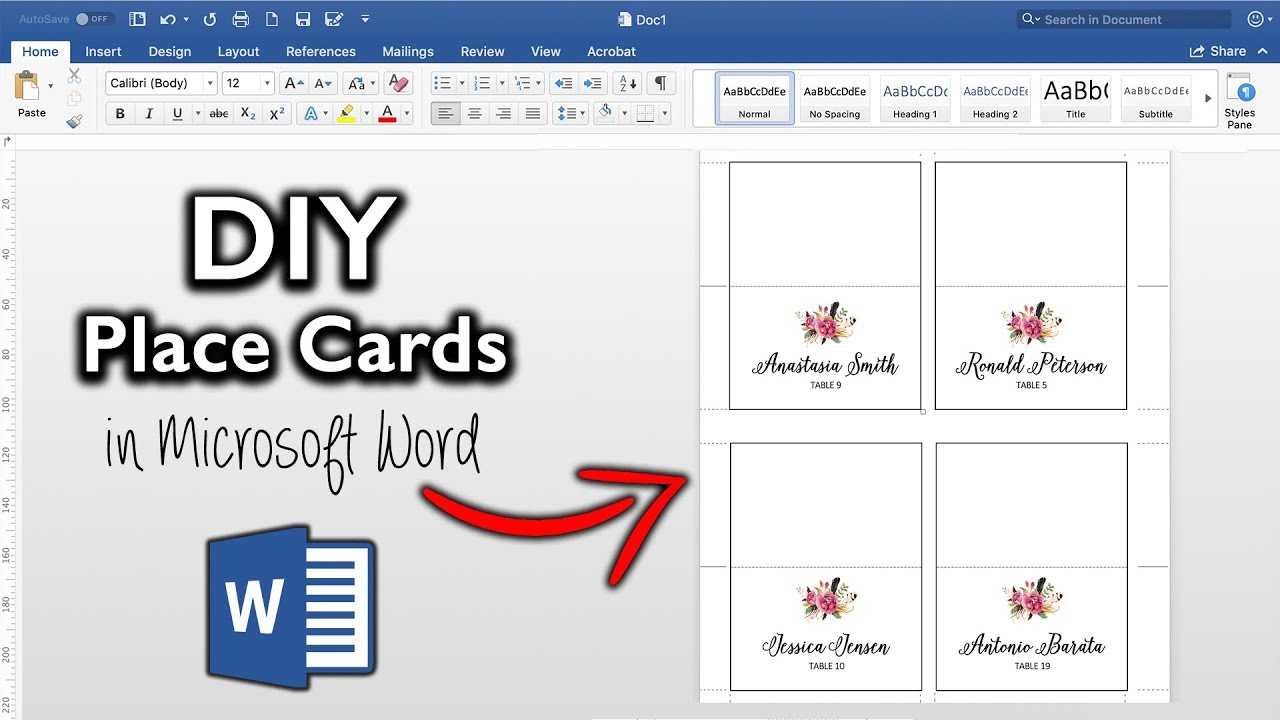 How To Make Place Cards In Microsoft Word | Diy Table Cards With Template With Regard To Wedding Place Card Template Free Word