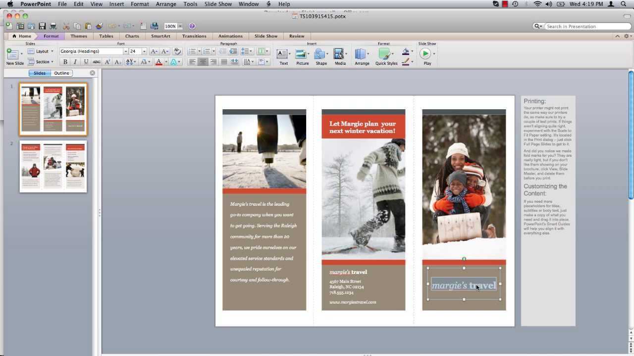 How To Make Powerpoint Brochure Pertaining To Word 2013 Brochure Template