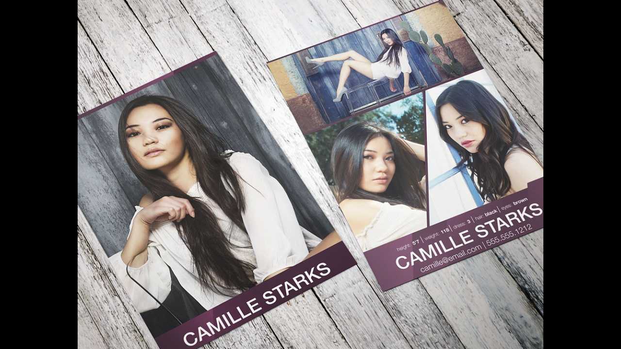 How To Make Your Own Model Comp Card In Photoshop Throughout Free Model Comp Card Template Psd