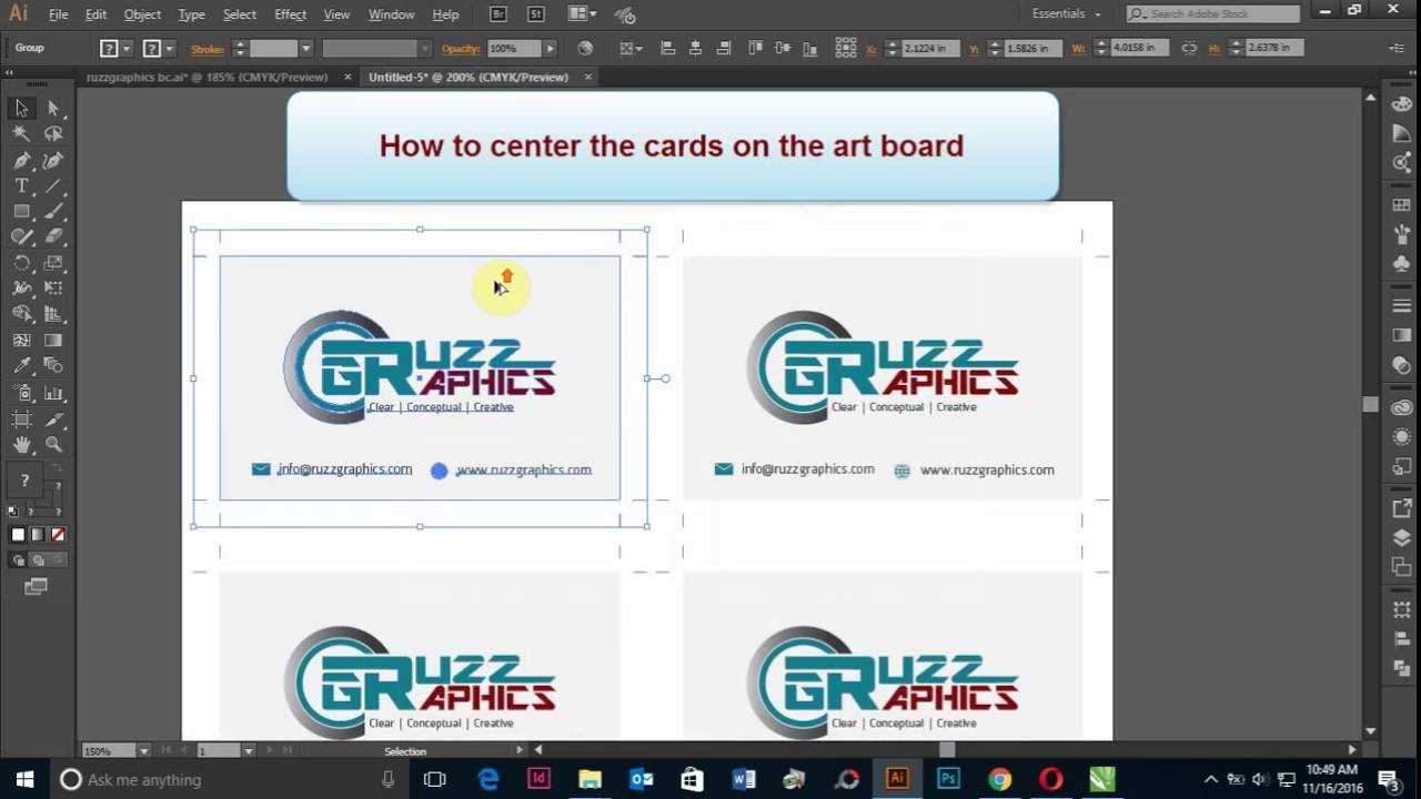 How To Print Double Sided Business Card In Adobe Illustrator Within Double Sided Business Card Template Illustrator