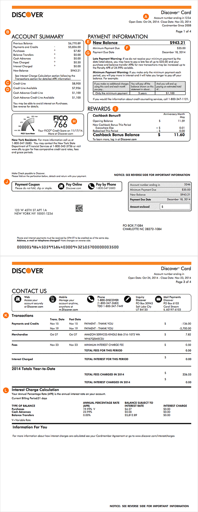 How To Read A Credit Card Statement | Discover Regarding Credit Card Statement Template