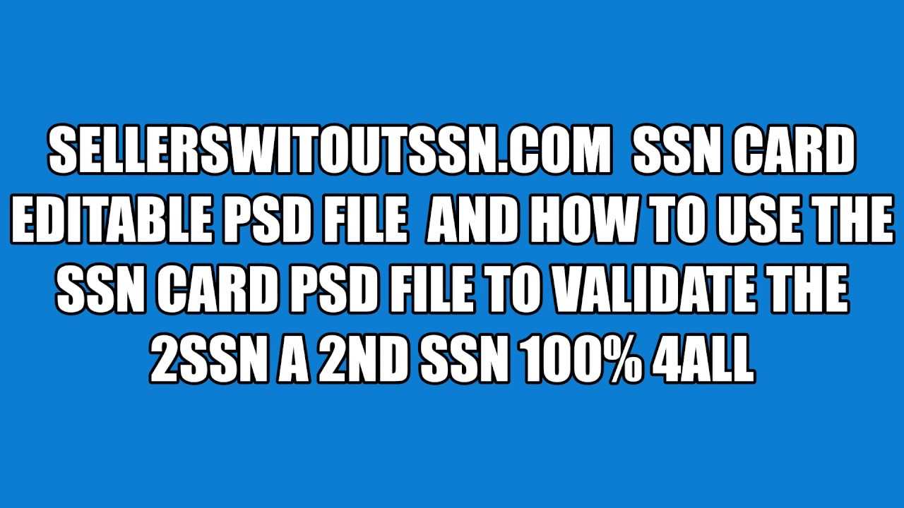 How To Use Ssn Card Psd Template Mini Coursesellerswithoutssn For Ssn Card Template