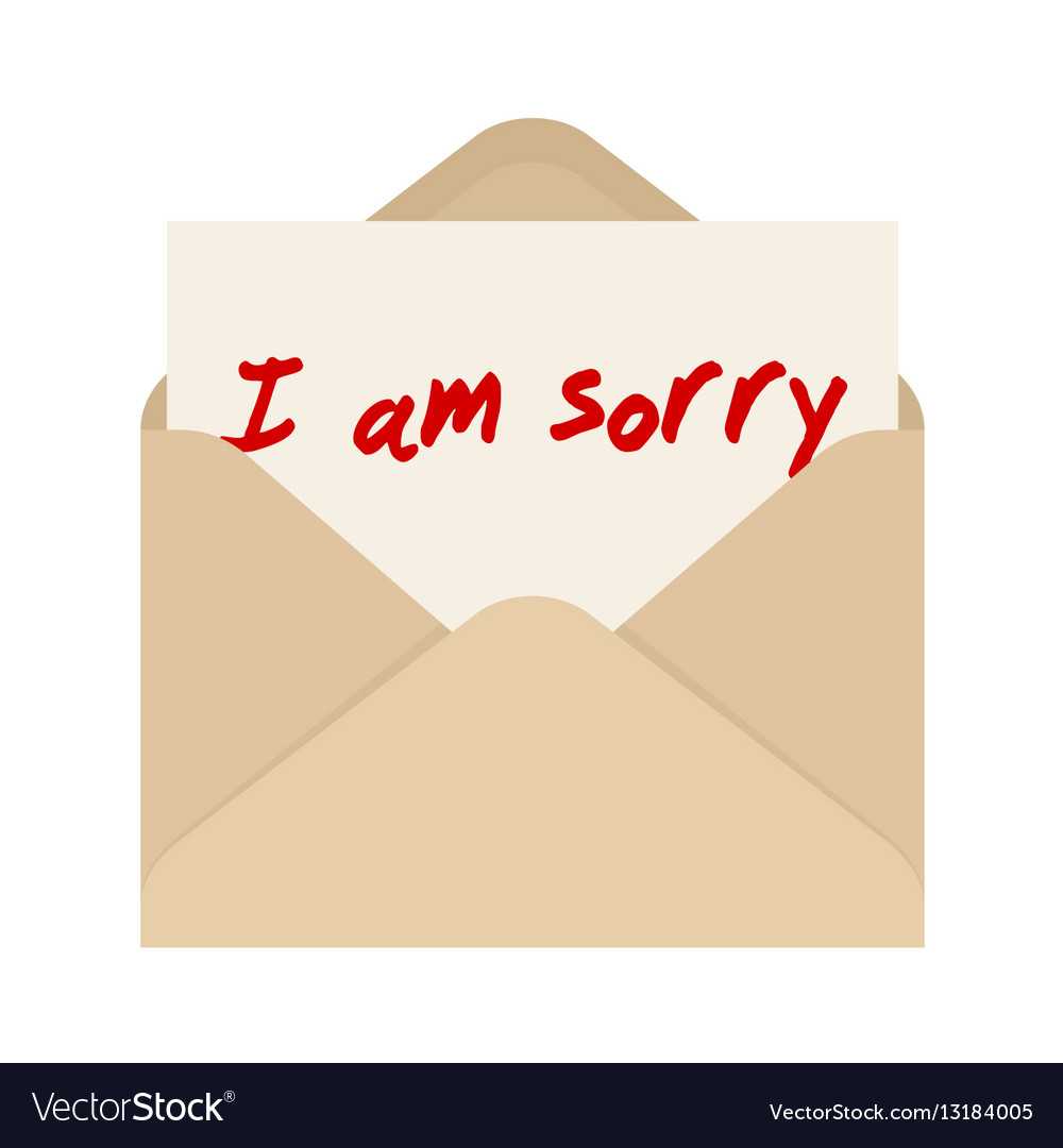 I Am Sorry Card In Brown Envelope The Letter With Sorry Card Template