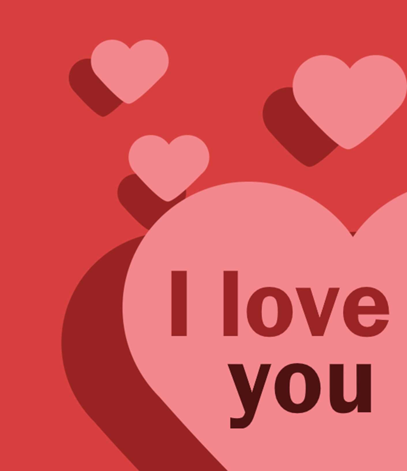 I Love You Card (Quarter Fold) With Blank Quarter Fold Card Template