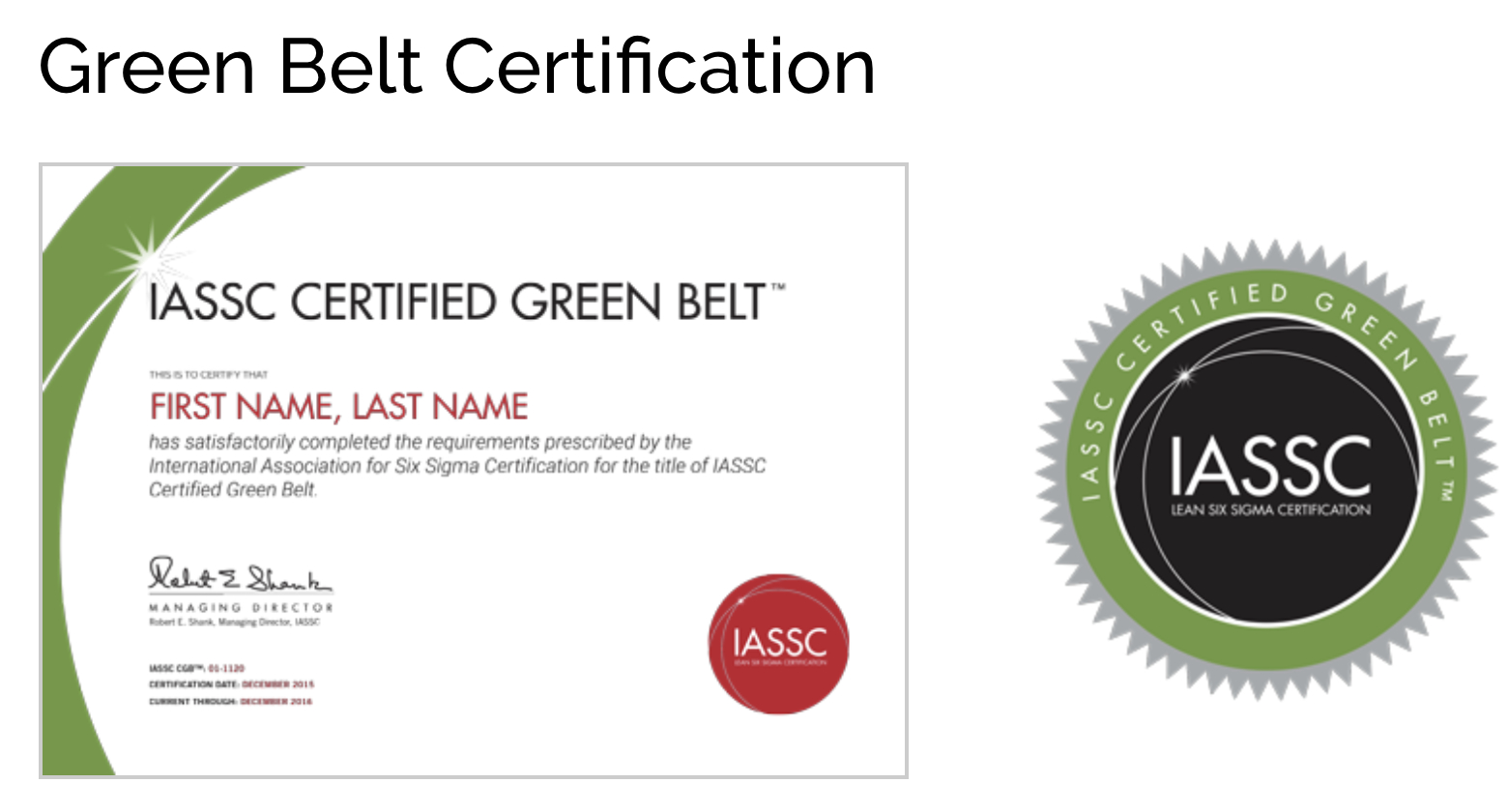 Icgb – Lean Six Sigma Green Belt Online Self Paced – 12 Months E Learning  Access Intended For Green Belt Certificate Template