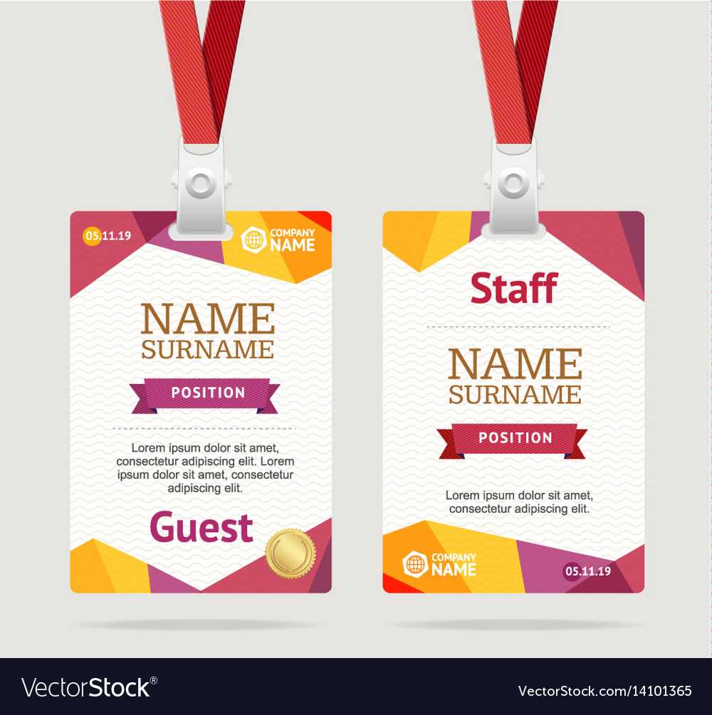 Id Card Template Plastic Badge Inside Conference Id Card Template