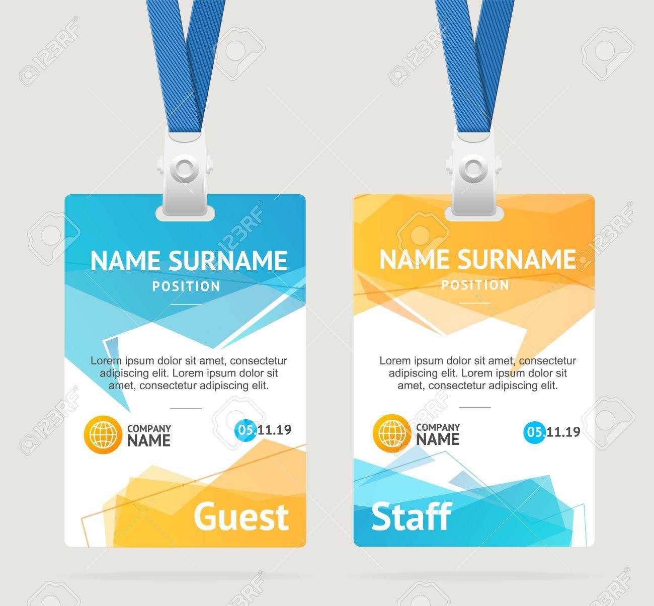 Id Card Template Plastic Badge. Vector Throughout Personal Identification Card Template