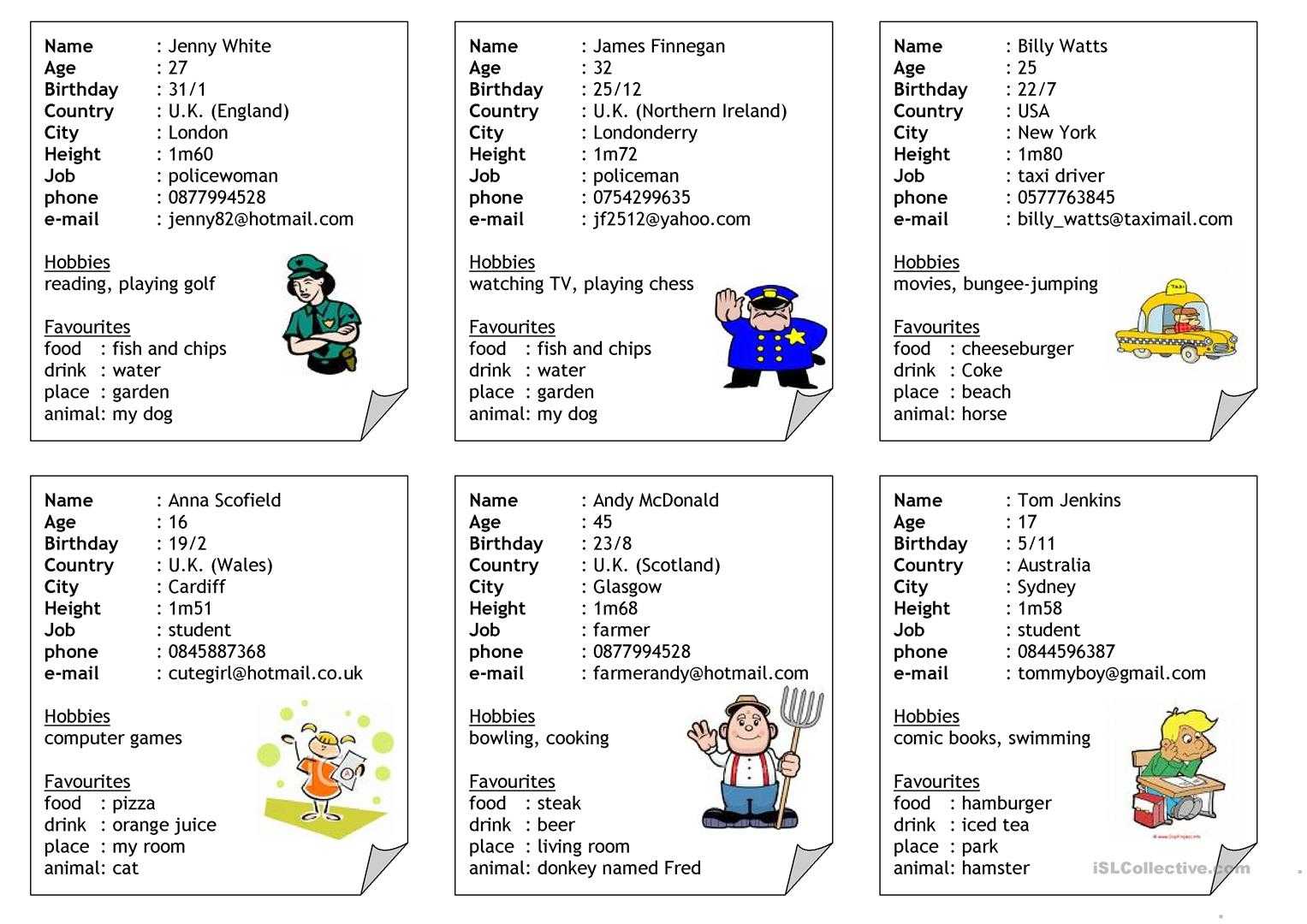 Id Cards – English Esl Worksheets With Regard To Id Card Template For Kids