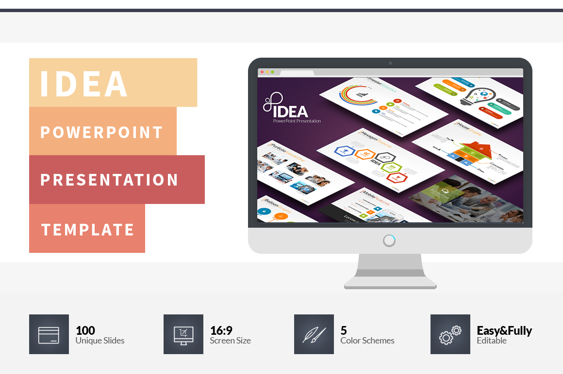 Idea Flat Powerpoint Presentation Template On Behance With Powerpoint Presentation Template Size