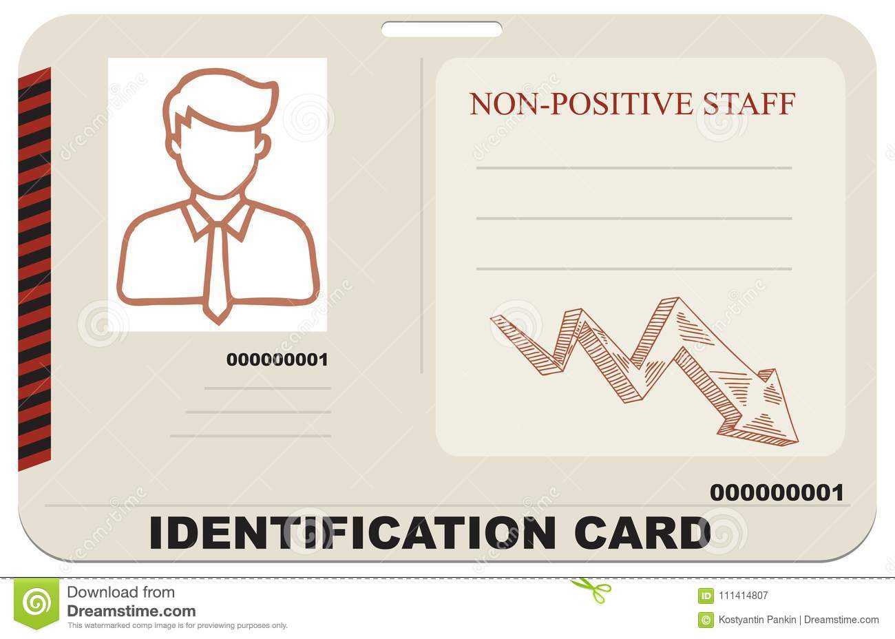 Identification Card For Non Positive Staff Stock Vector Pertaining To Mi6 Id Card Template