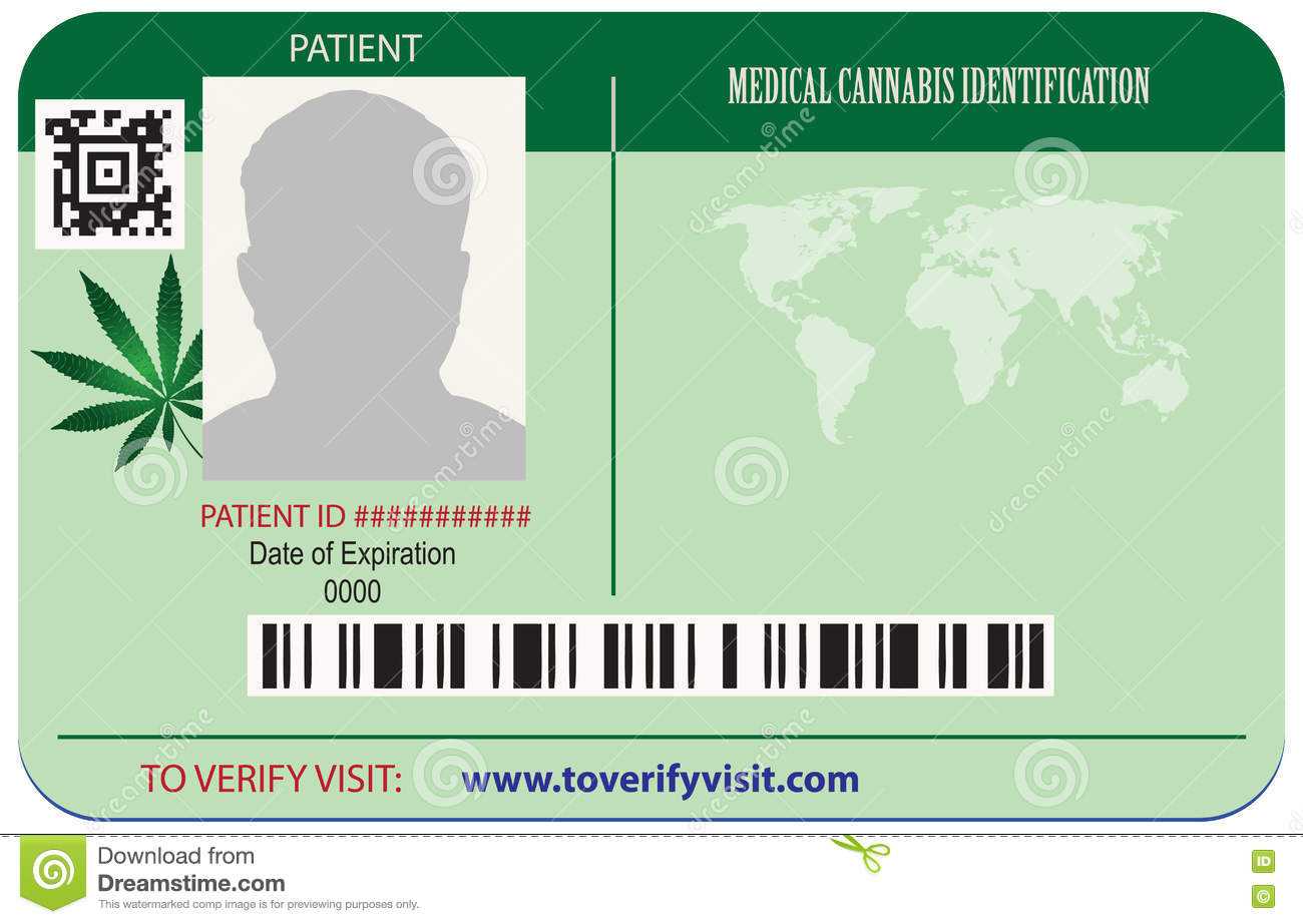 Identification Card Patient Marijuana Stock Vector Within Mi6 Id Card Template