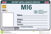 Identity A Secret Agent Of Mi 6 Stock Vector - Illustration regarding Mi6 Id Card Template