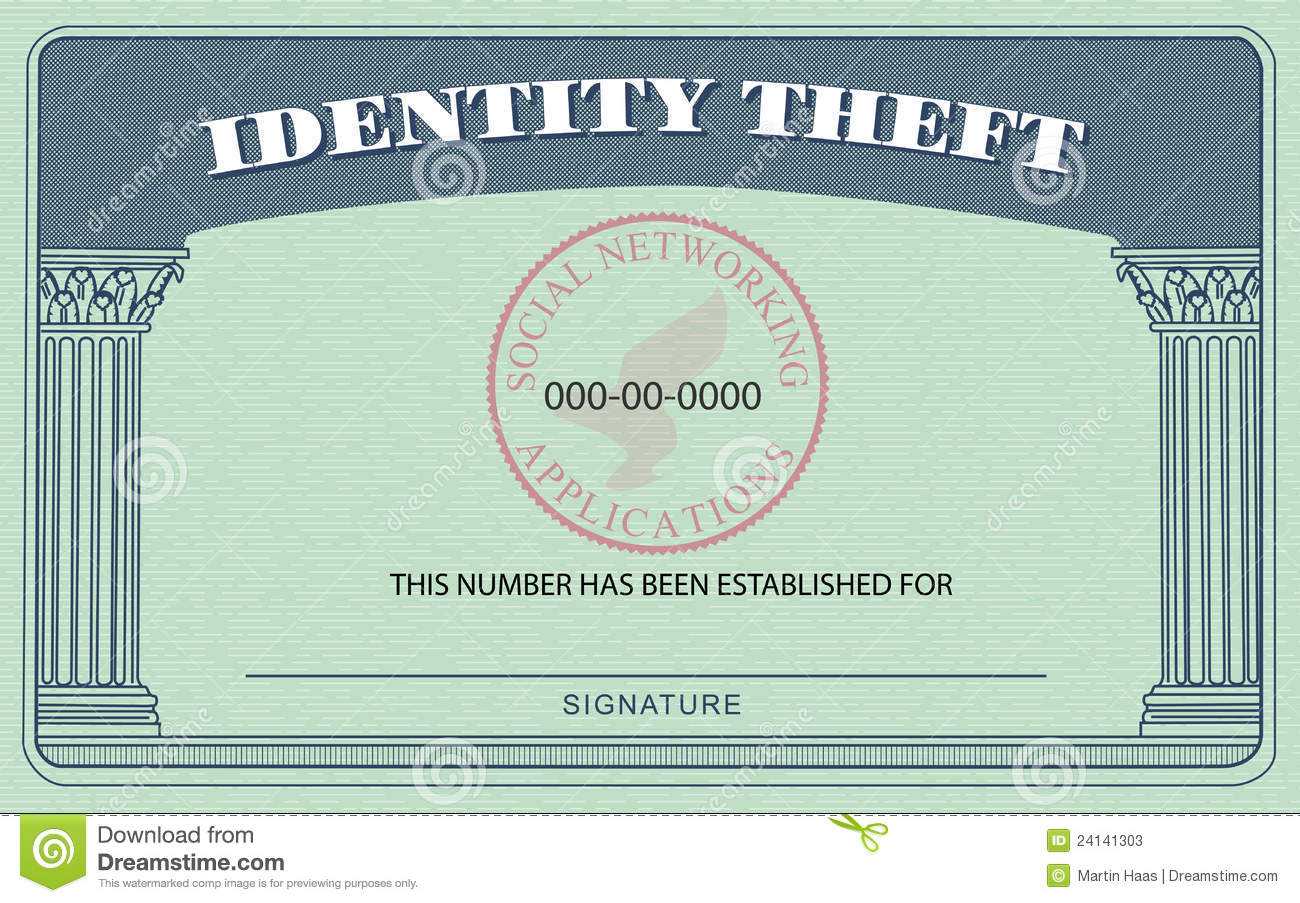 Identity Theft Card Stock Illustration. Illustration Of Pertaining To Editable Social Security Card Template