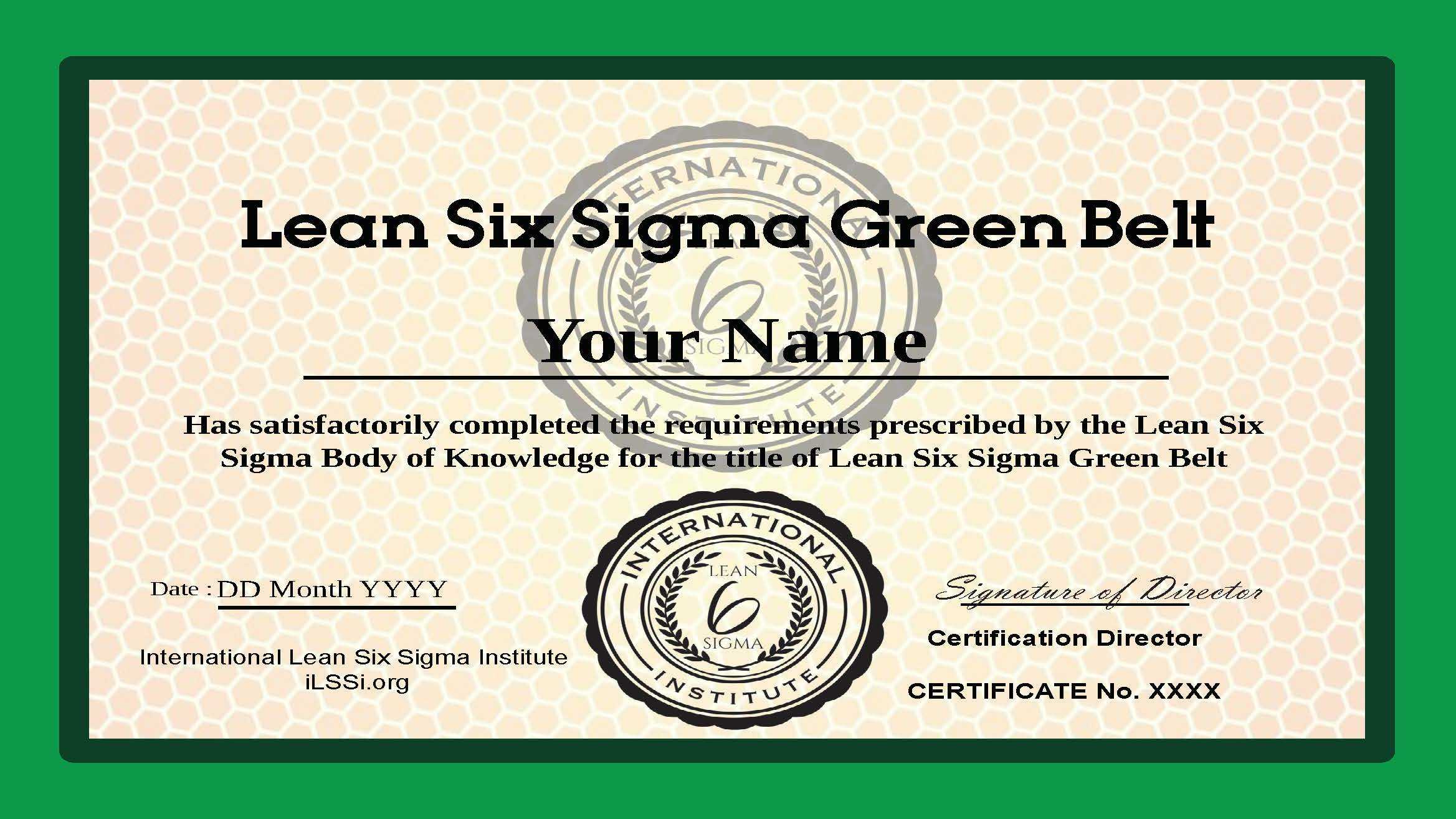 Ilssi Green Belt Oct 2019 Template Regarding Green Belt Certificate Template