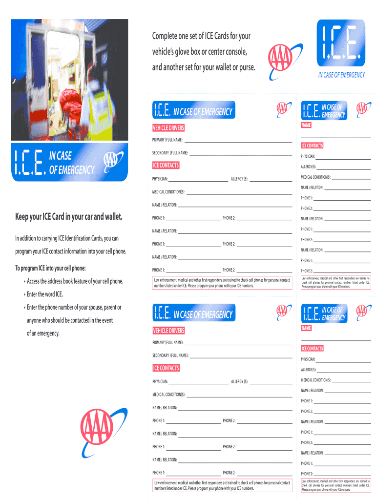 In Case Of Emergency Card Template – Business Template Throughout In Case Of Emergency Card Template