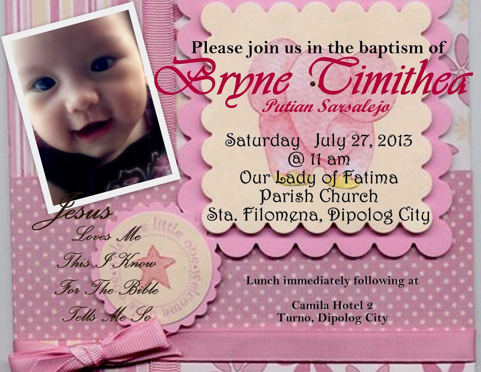 Invitations Templates : Baptism Invitation Card Intended For Baptism Invitation Card Template