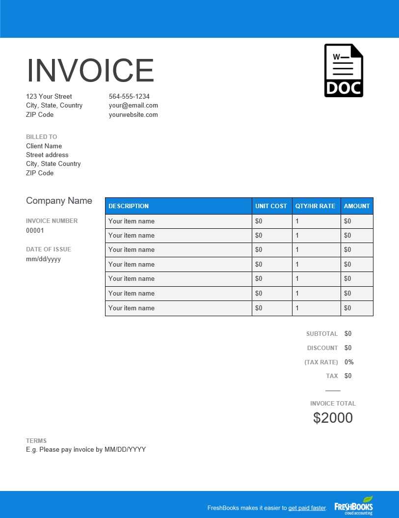 Invoice Template | Create And Send Free Invoices Instantly Throughout Credit Card Bill Template