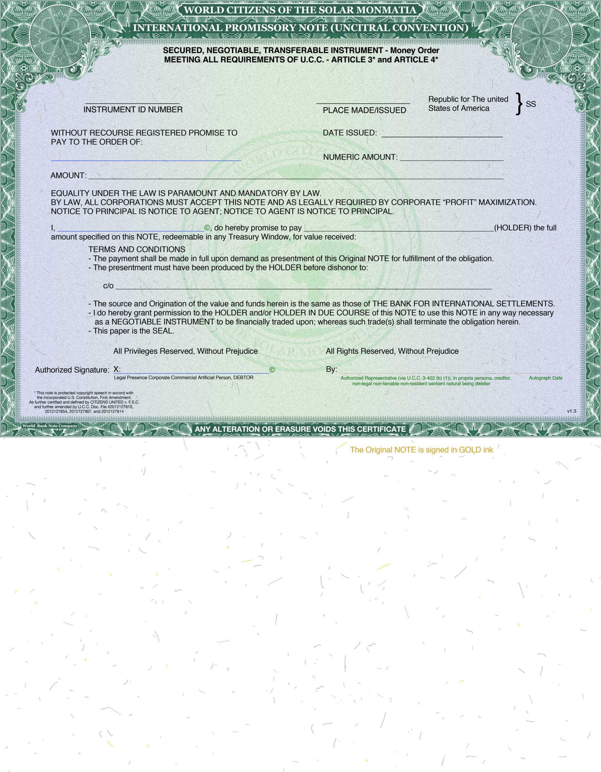 Issuing Our Own American National Private Bonds Negotiable Within Corporate Bond Certificate Template