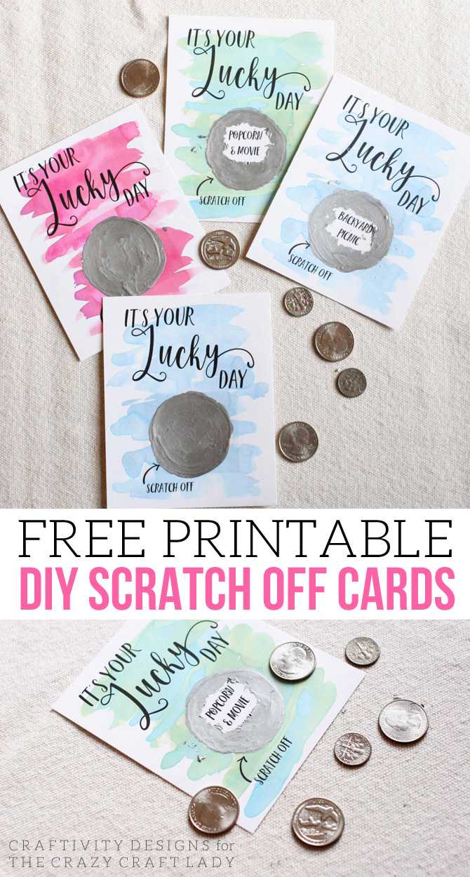 It's Your Lucky Day! Free Diy Scratch Off Cards – The Crazy In Scratch Off Card Templates