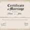 Keepsake Marriage Certificate Template Within Certificate Of Marriage Template