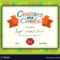 Kids Cooking Courses Certificate Design Template With Regard To Good Job Certificate Template