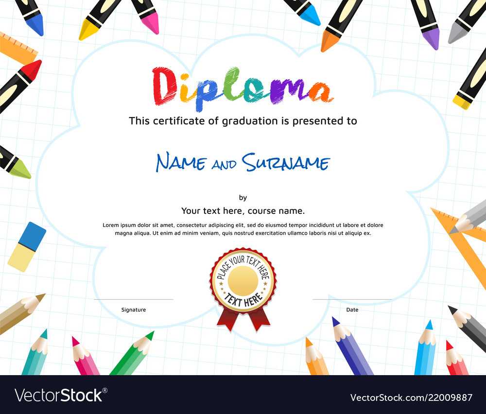 Kids Diploma Or Certificate Template With Regarding Preschool Graduation Certificate Template Free