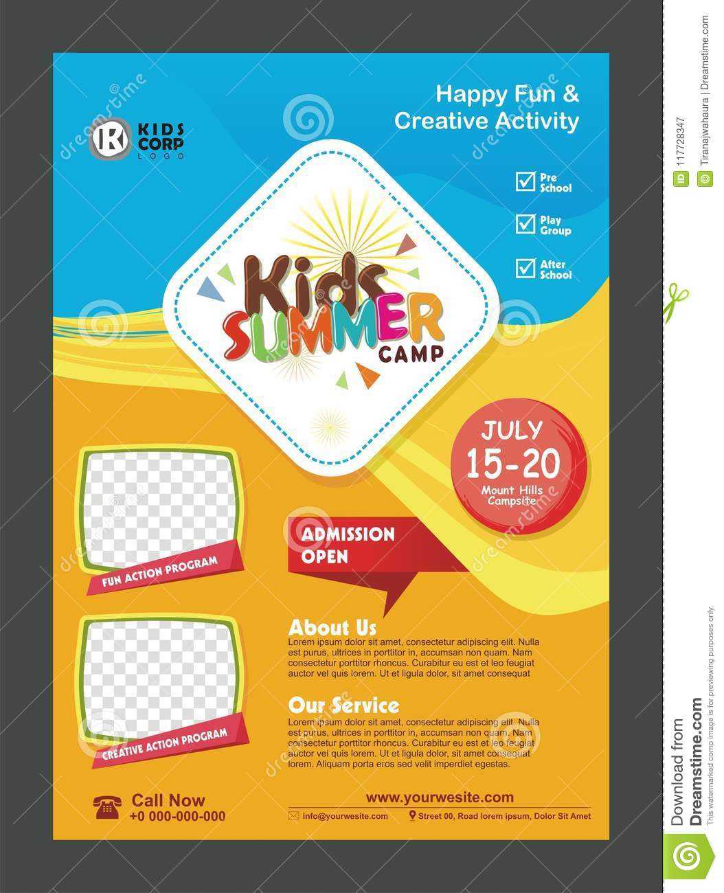 Kids Summer Camp Banner Poster Design Template For Kids With Regard To Summer Camp Brochure Template Free Download