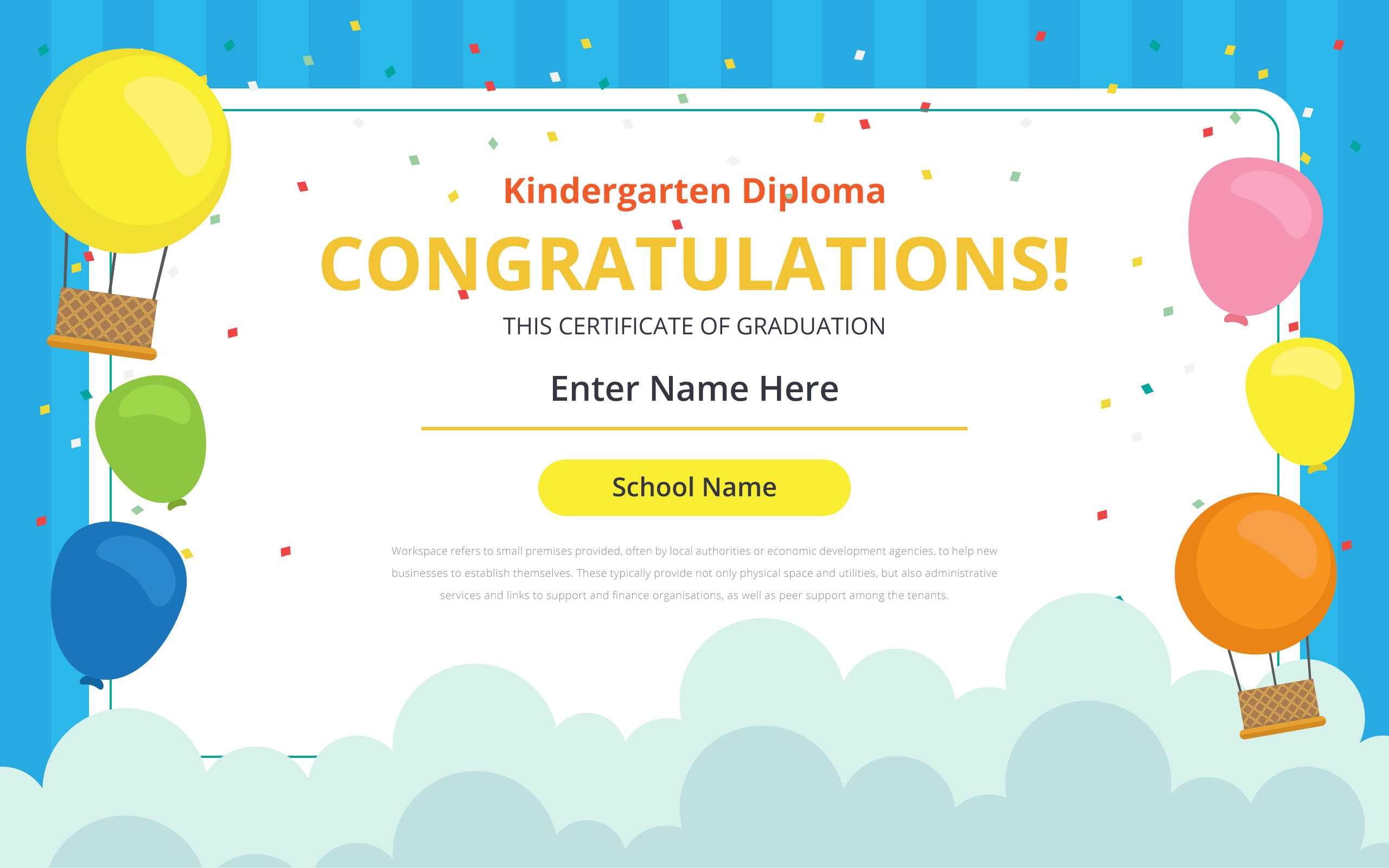 Kindergarten Certificate Free Vector Art - (21 Free Downloads) In Small Certificate Template