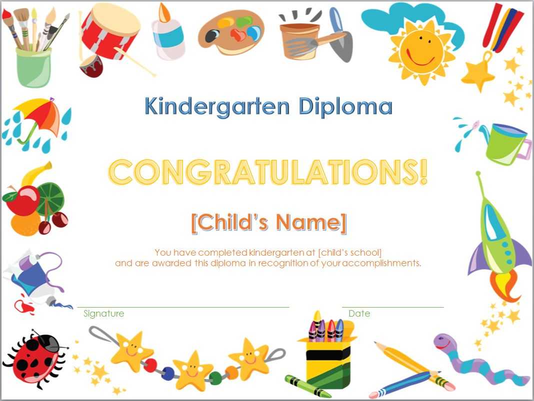 Kindergarten Diploma Template Word – Beyti.refinedtraveler.co With Regard To Graduation Certificate Template Word