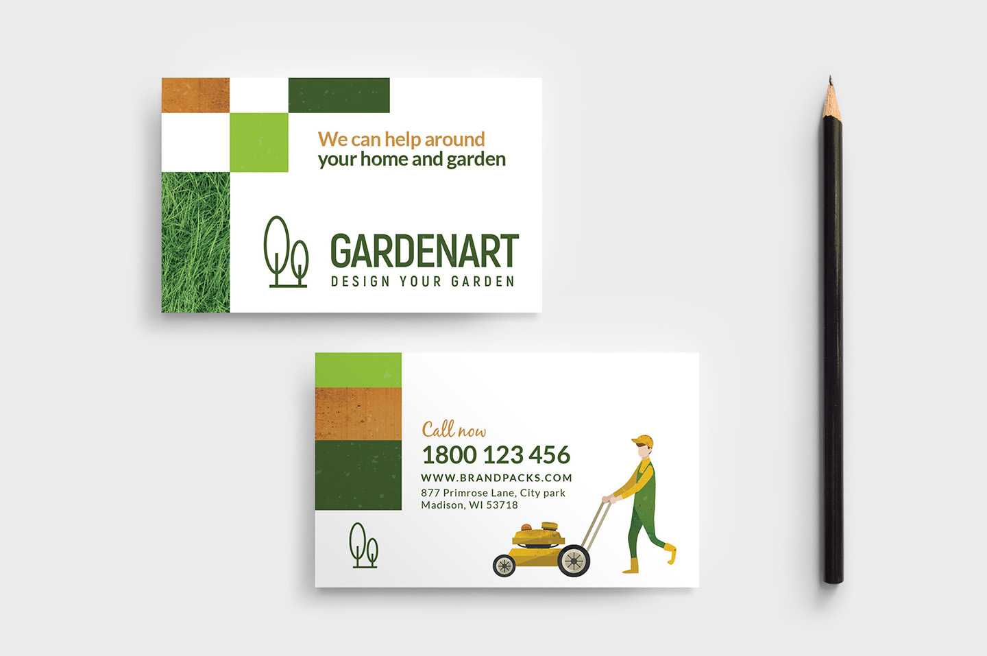 Landscaper Business Card Template – Psd, Ai & Vector Throughout Gardening Business Cards Templates
