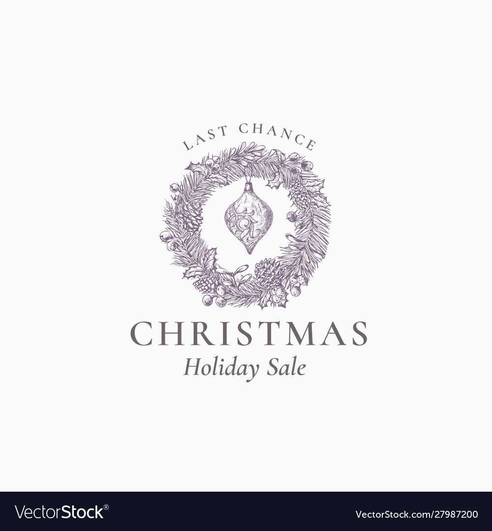 Last Chance Christmas Sale Discount Sketch Pine For Chance Card Template
