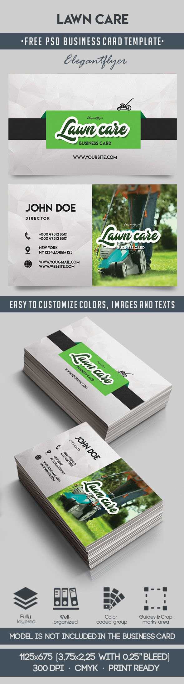Lawn Care – Free Business Card Templates Psd On Behance With Lawn Care Business Cards Templates Free