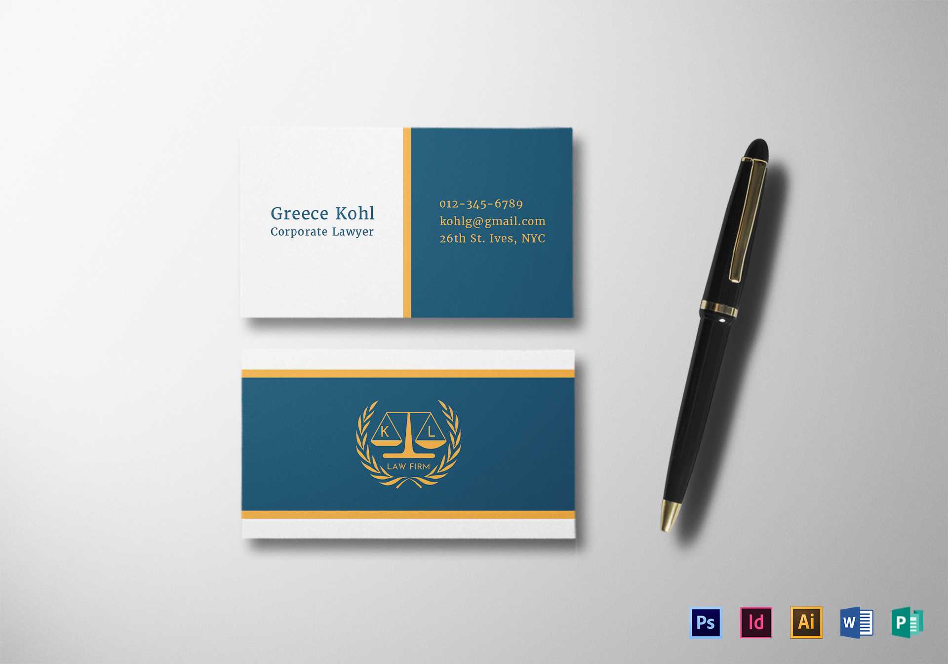 Lawyer Business Card Template Pertaining To Lawyer Business Cards Templates