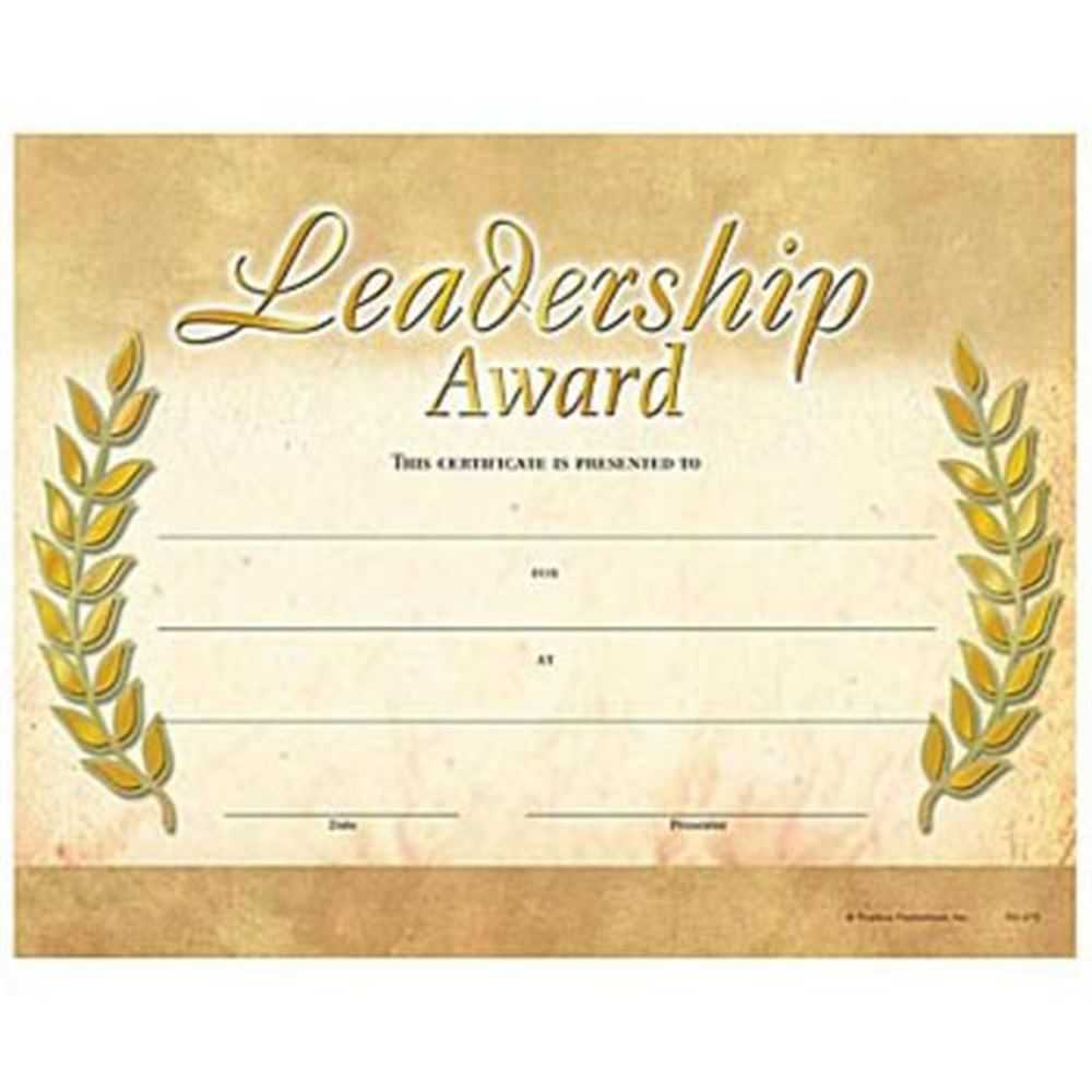 Leadership Award Gold Foil Stamped Certificates With Leadership Award Certificate Template