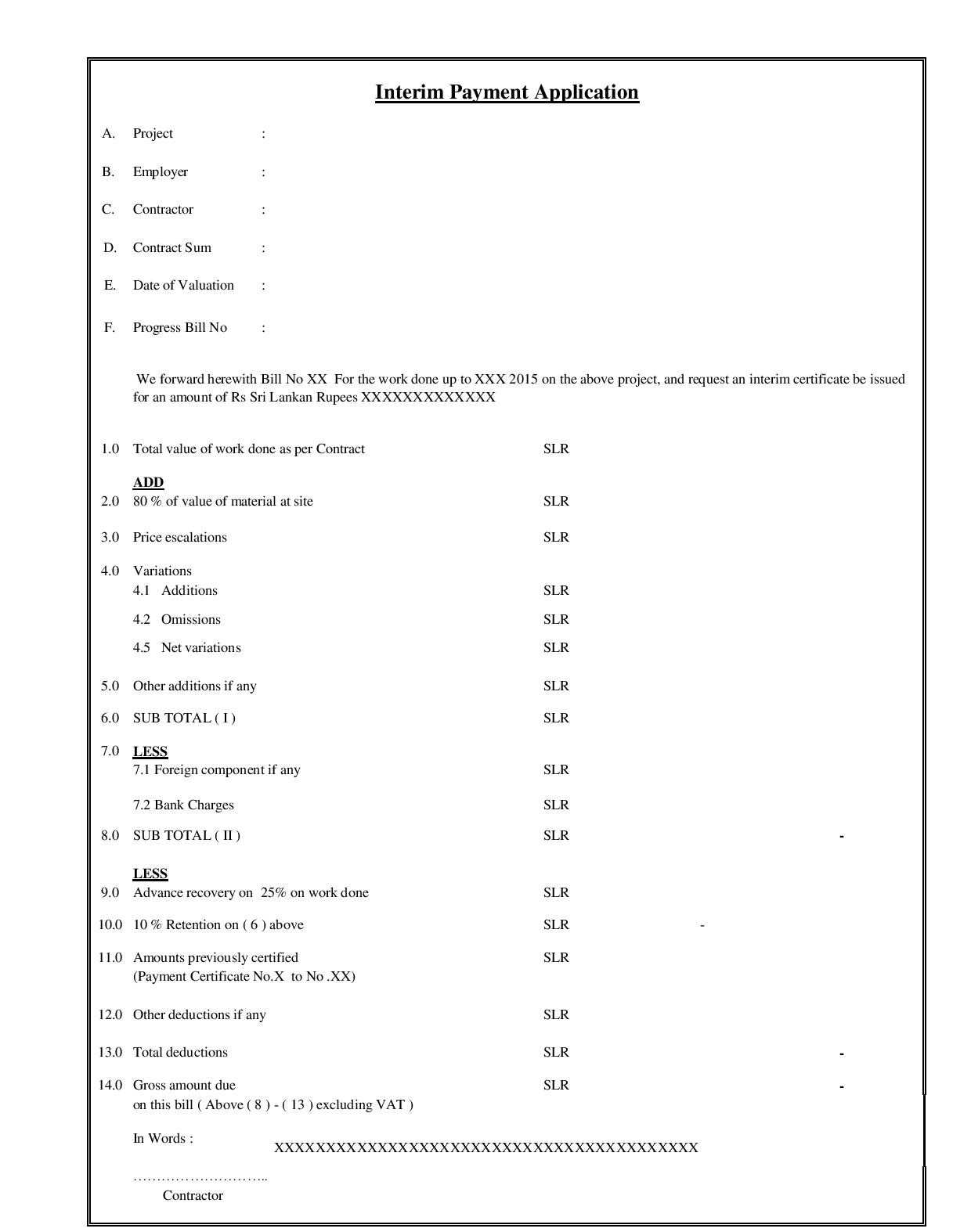 Learn Civil Engineering Online: Terms Related Interim Inside Construction Payment Certificate Template